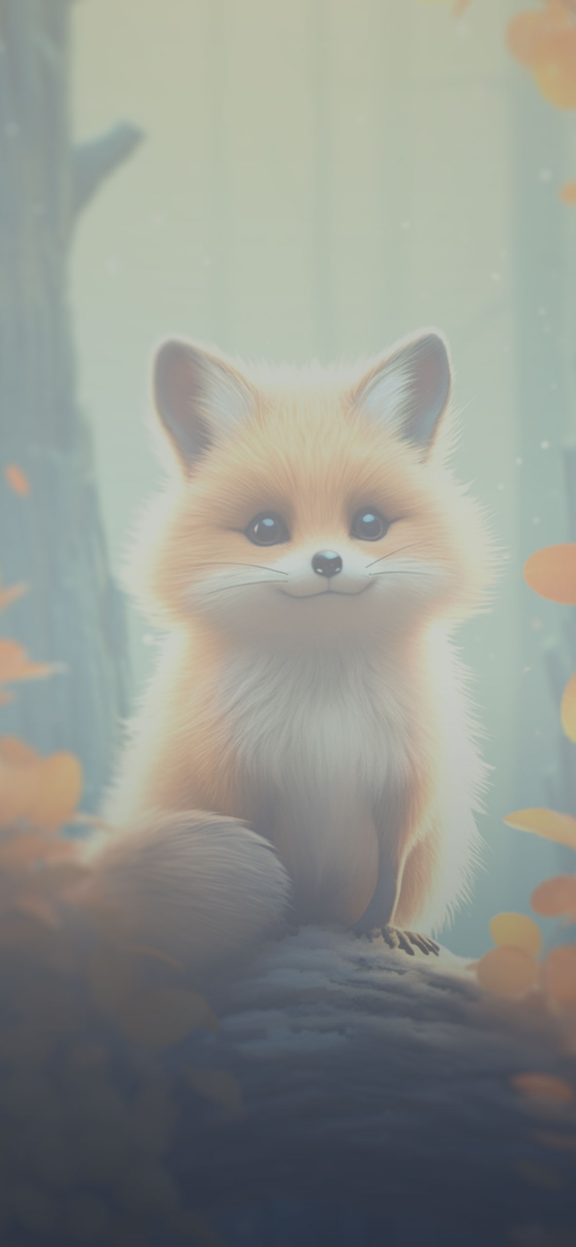 Cute Fox in Forest Art Wallpaper Cute Fox Wallpaper for iPhone