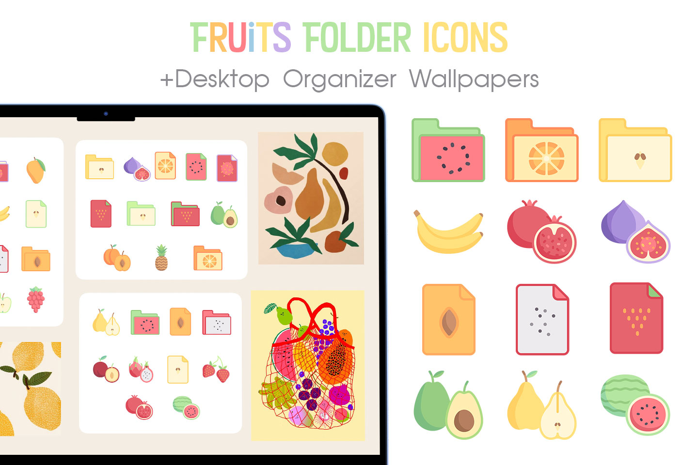 Paquete de iconos de la carpeta de frutas