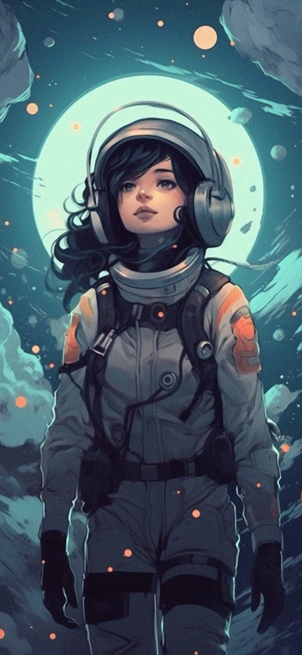 Girl in a Space Suit Art Wallpaper Cool Girl Wallpaper for iPh