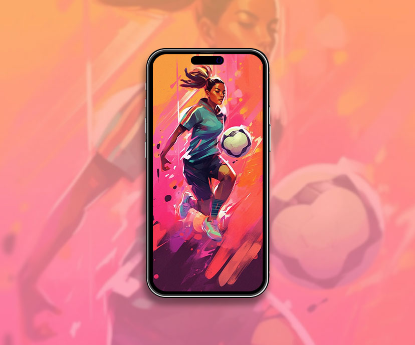 Girl Soccer Player Art Wallpaper Girl Soccer Wallpaper for iPh
