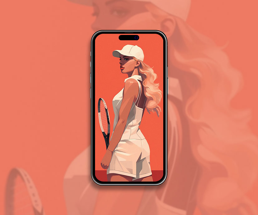 Girl Tennis Player Red Art Wallpaper Tennis Wallpaper for iPho