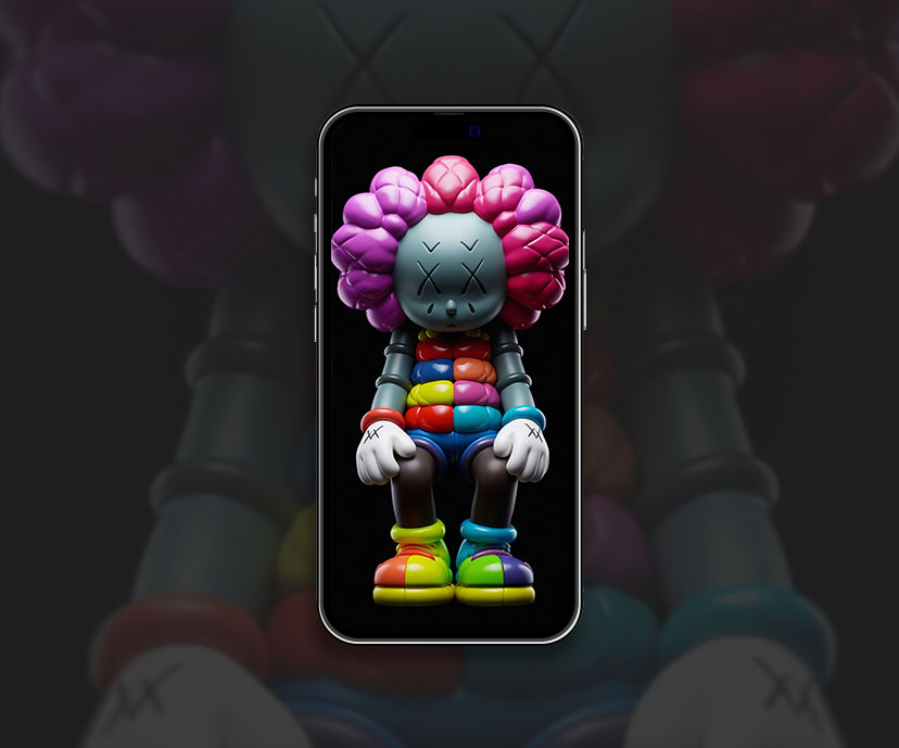 Kaws Clown Jouet Noir Fond D’écran Kaws Fond d’écran pour iPhone