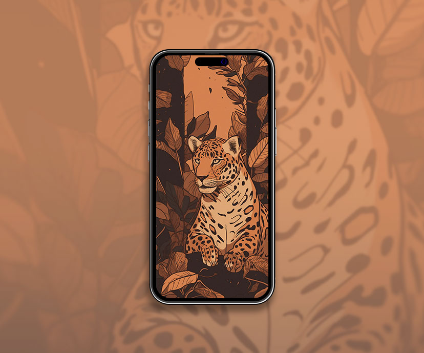 Leopard Brown Art Wallpaper Fondo de pantalla de leopardo para iPhone