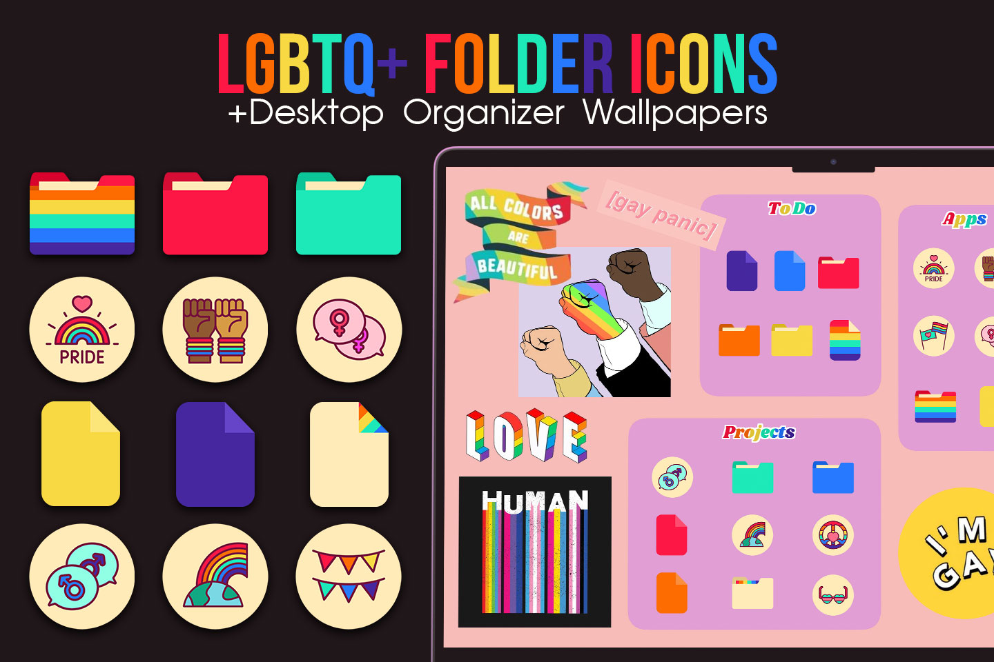 Pack d’icônes de dossier LGBTQ