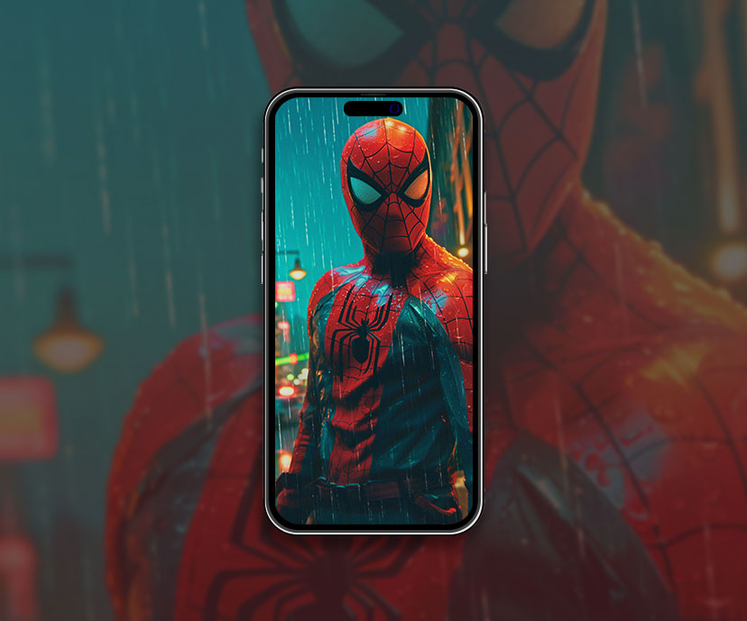Marvel Spider Man sous la pluie Fond d’écran Marvel Spider Man mur