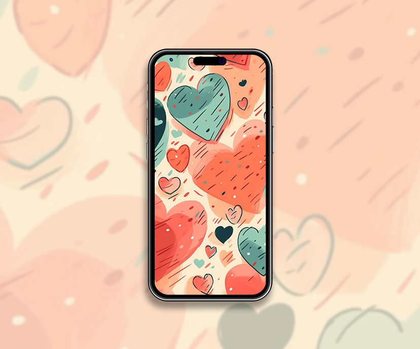 Pattern Hearts Art Wallpaper Hearts Wallpaper for iPhone