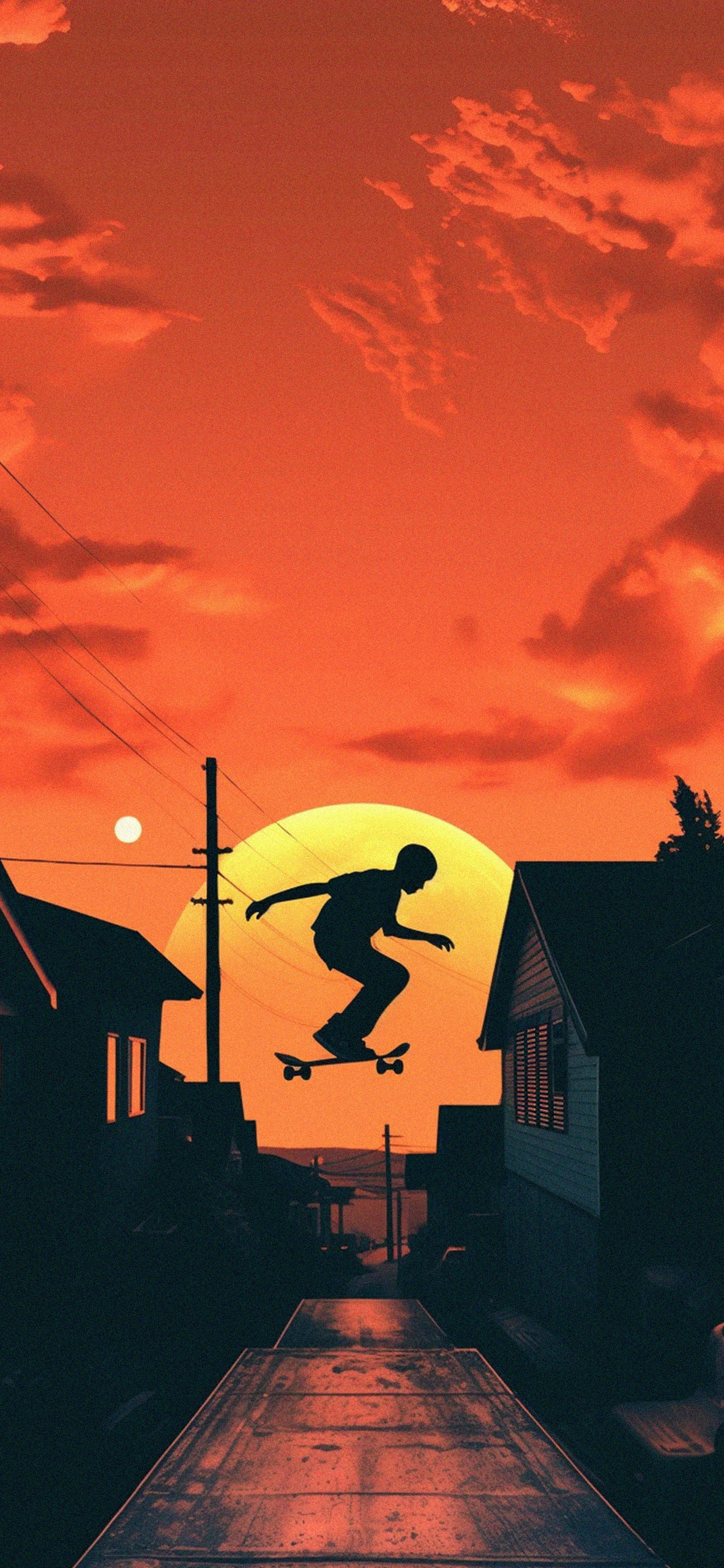 Skateboarder Jumping at Sunset Wallpaper Skateboarder Wallpape
