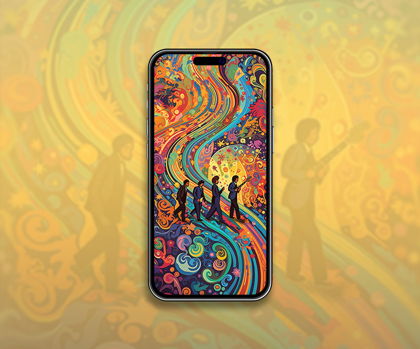 The Beatles psychedelic art wallpaper The Beatles trippy art w