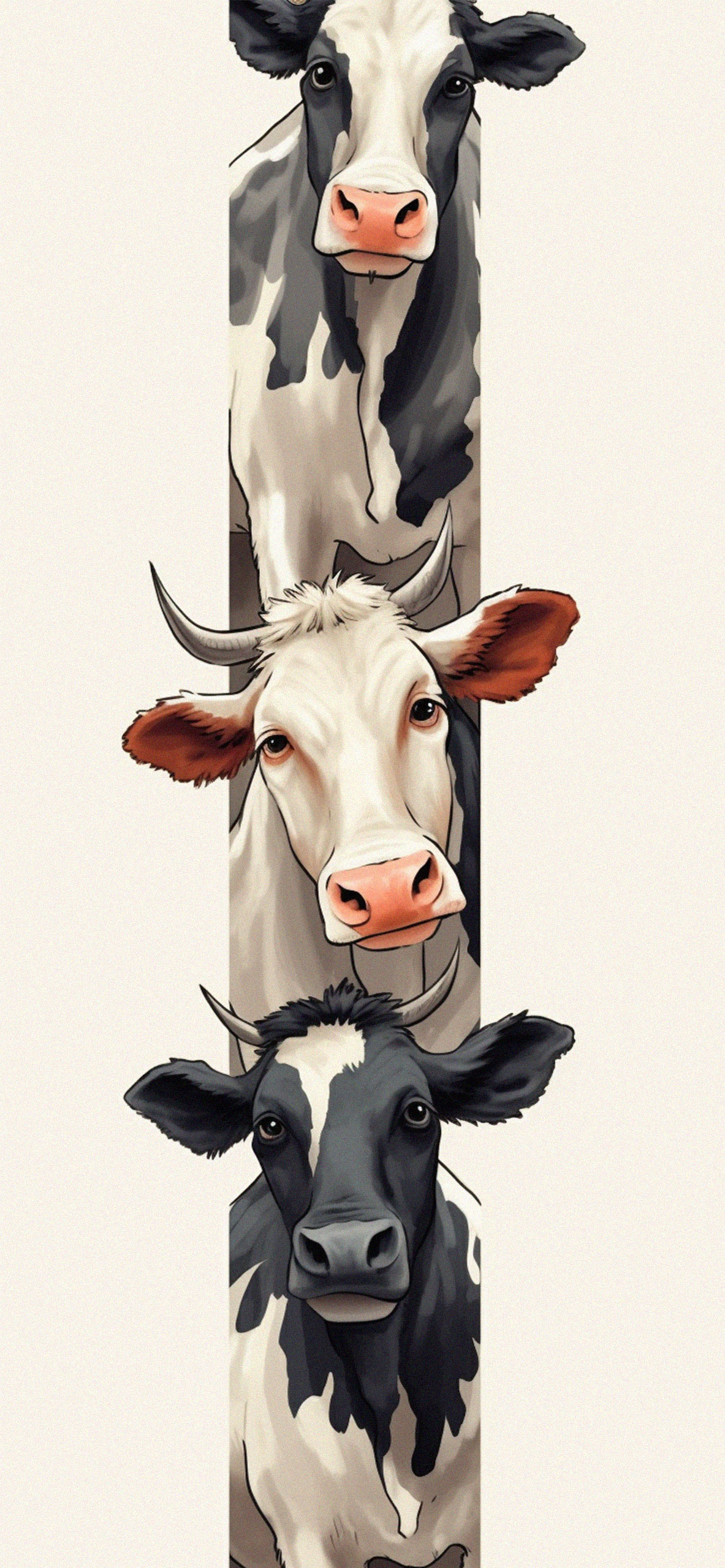 Three Cows Beige Aesthetic Wallpapers  Farm Animals Wallpaper