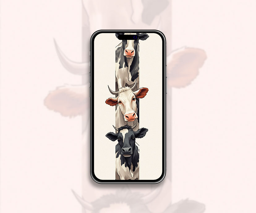 Three cows beige aesthetic wallpaper Three cows beige HD wallp
