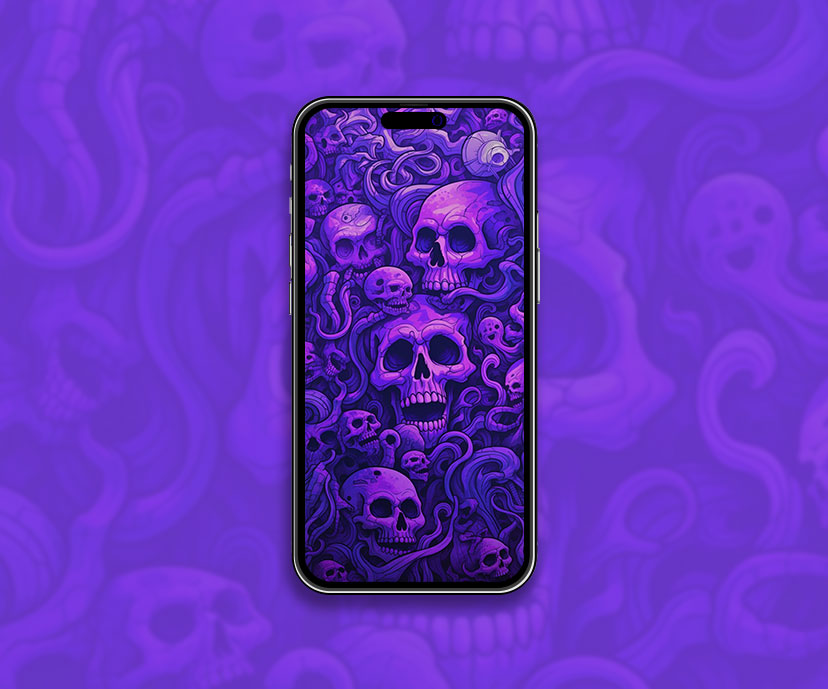 Trippy Skulls Purple Wallpaper Skulls Wallpaper for iPhone