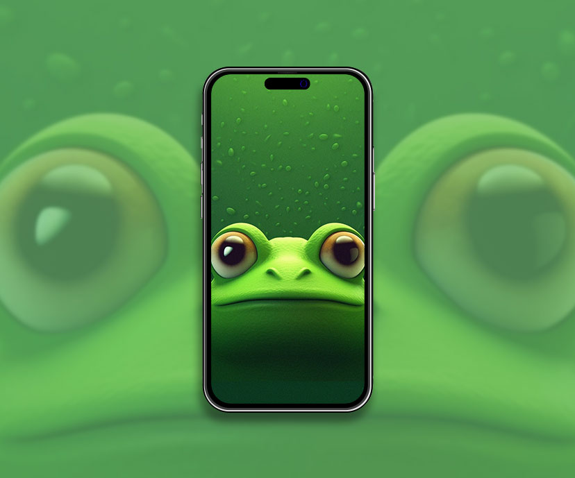 3D Grenouille Vert Fonds d’écran Mignon Grenouille Fond d’écran pour iPhone