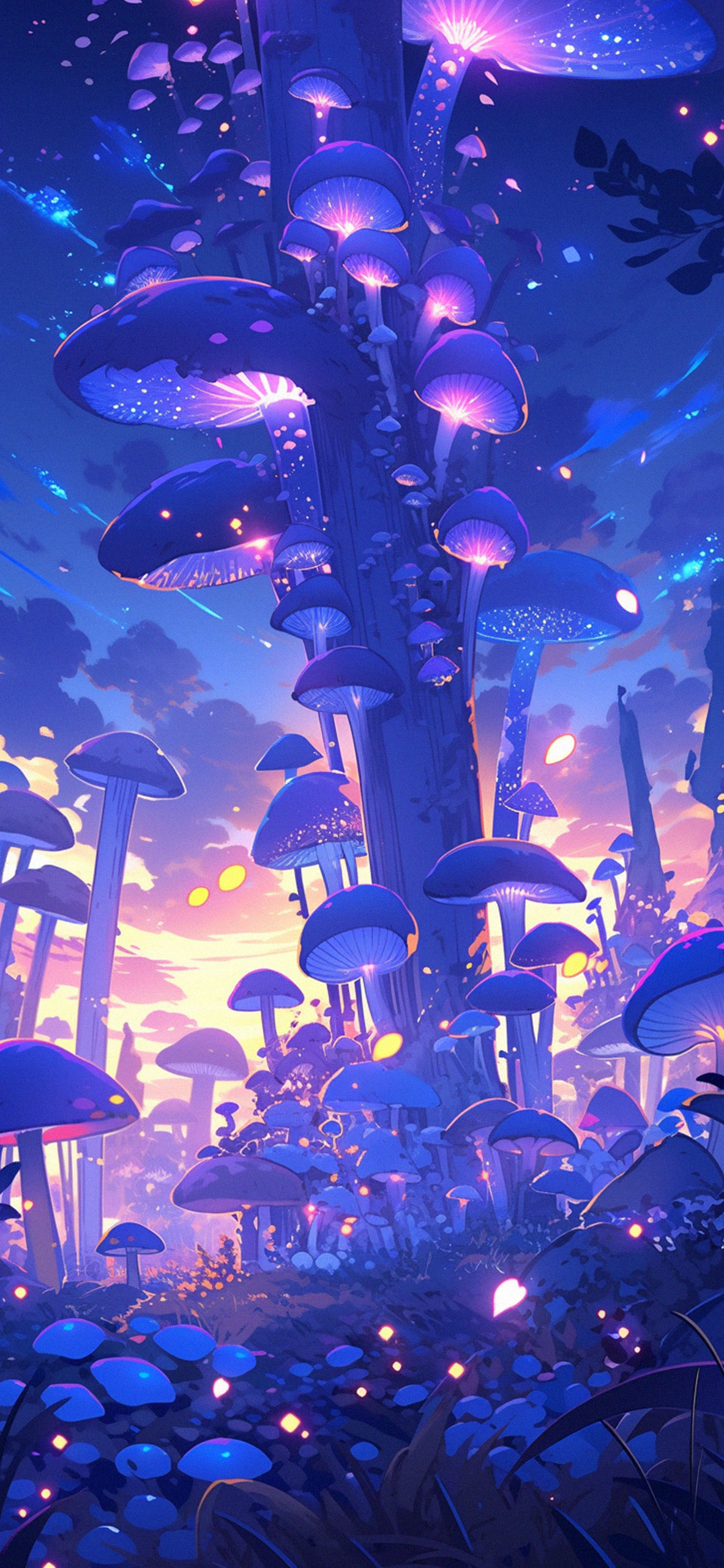 Blue Mushroom Forest Wallpaper Blue Mushroom Wallpaper for iPh