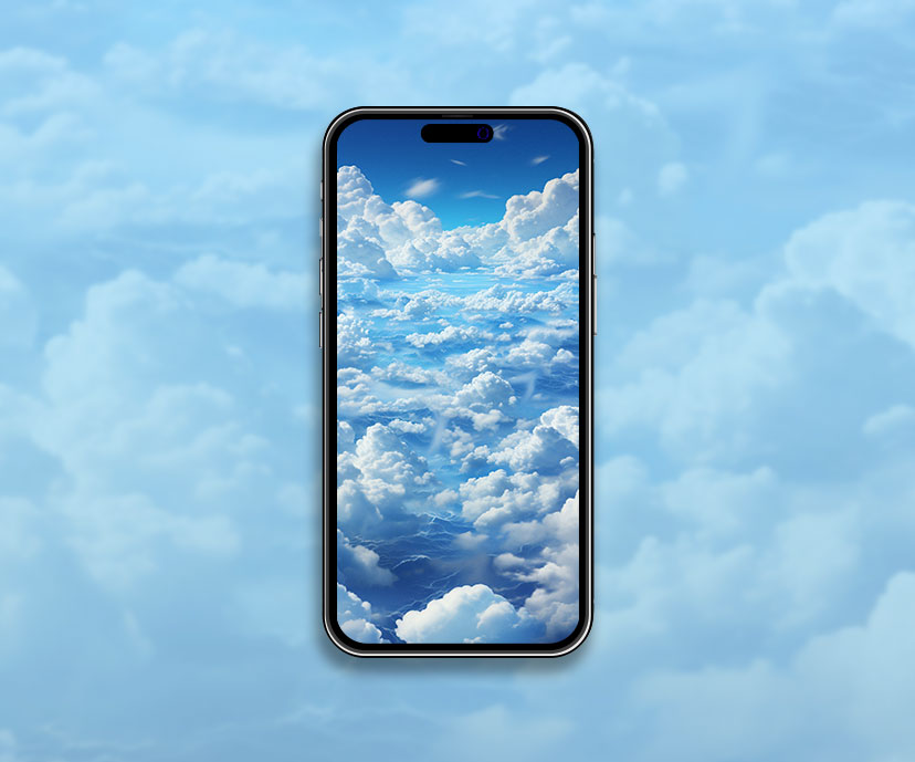 Ciel bleu et nuages Fond d’écran esthétique Fond d’écran Nuages blancs f