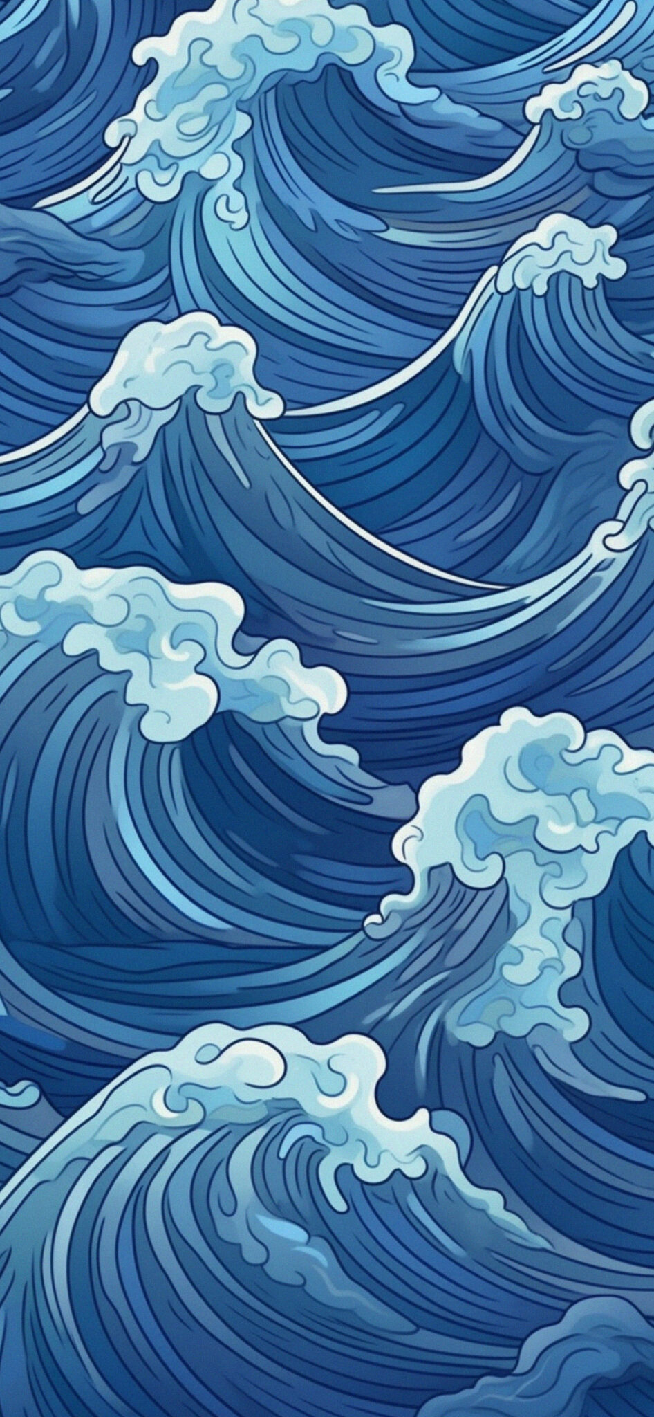 Cartoon Waves Art Wallpapers - Free Water Wallpapers for iPhone