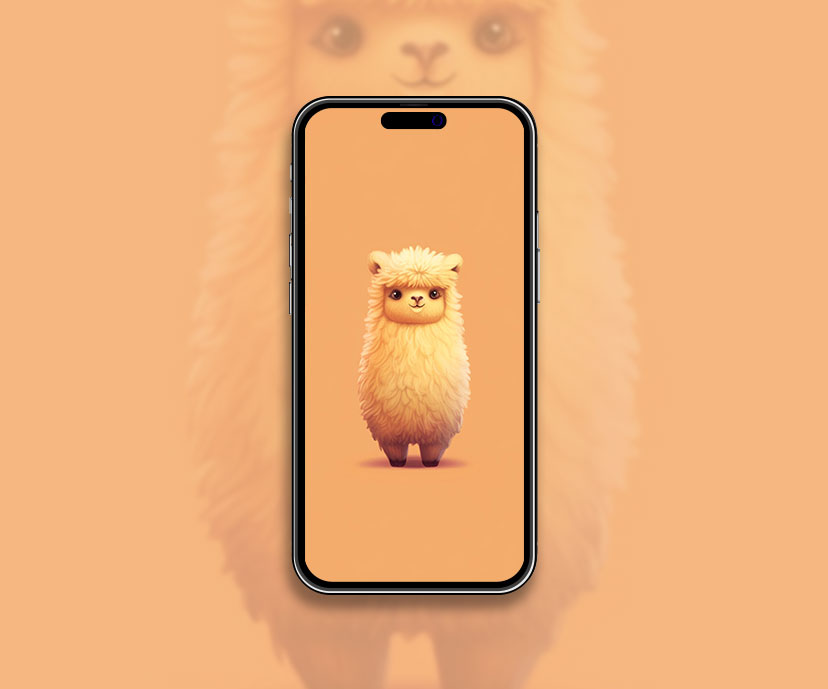 Cute Alpaca Orange Wallpaper Alpaca Wallpaper for iPhone