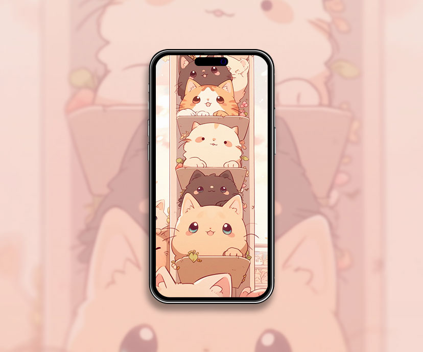 Cute Anime Cats Wallpaper Cute Cats Wallpaper for iPhone