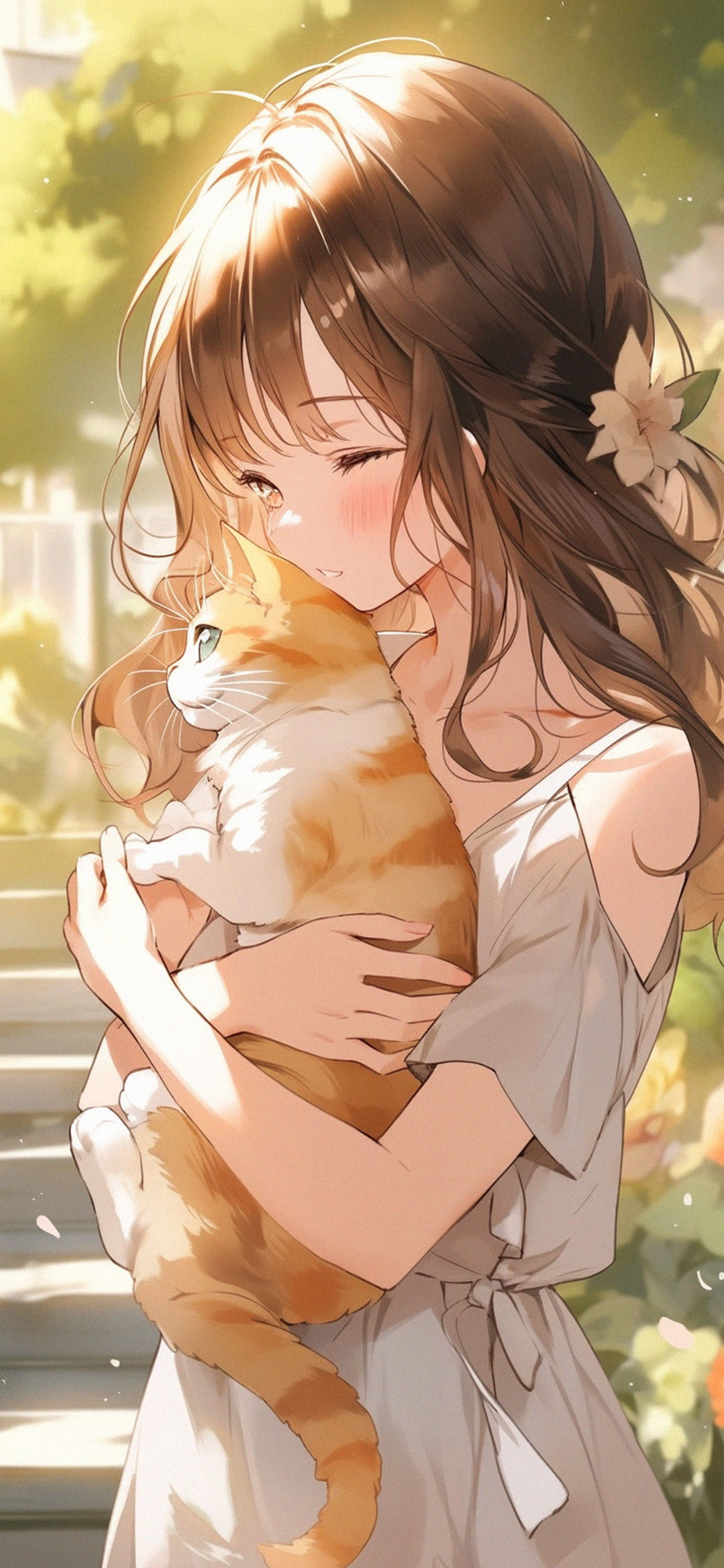 Cute Anime Girl with Cat Wallpaper Cute Anime Girl Wallpaper