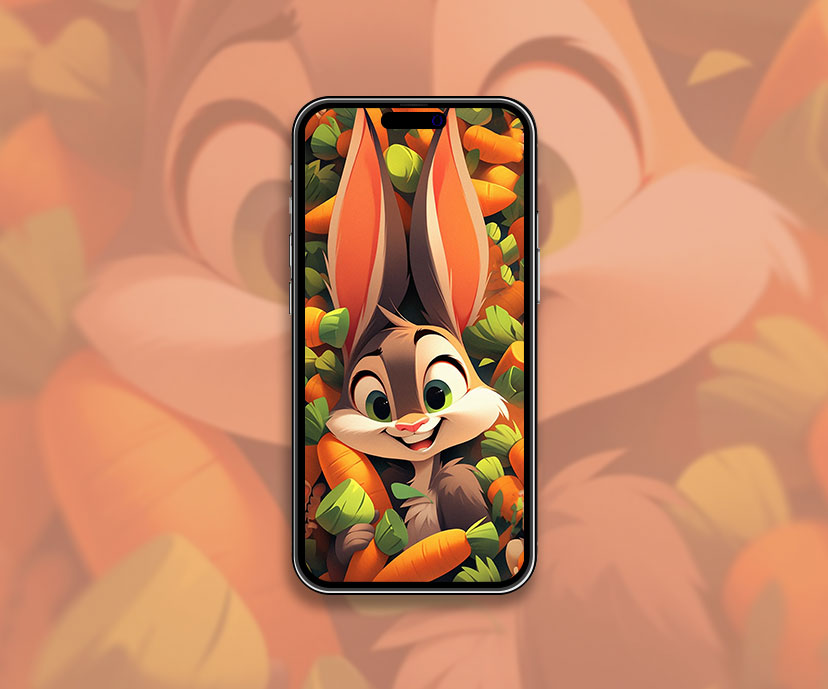 Cute Bunny & Carrots Cartoon Wallpaper Cute Rabbit Wallpaper f
