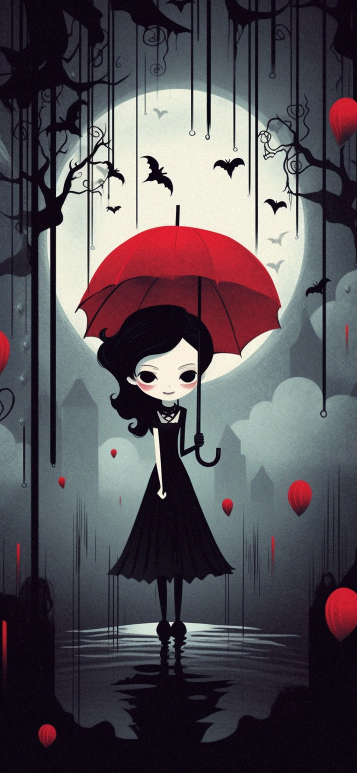 Cute vampire under the rain dark wallpaper Cute vampire under