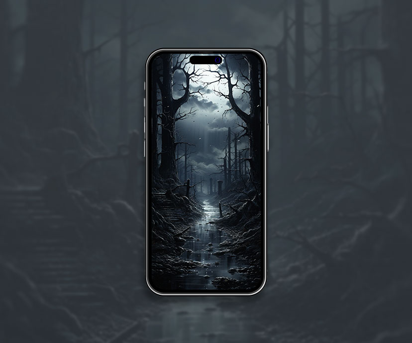 Fond d’écran d’art de la forêt de l’apocalypse sombre Fond d’écran de la forêt sombre pour