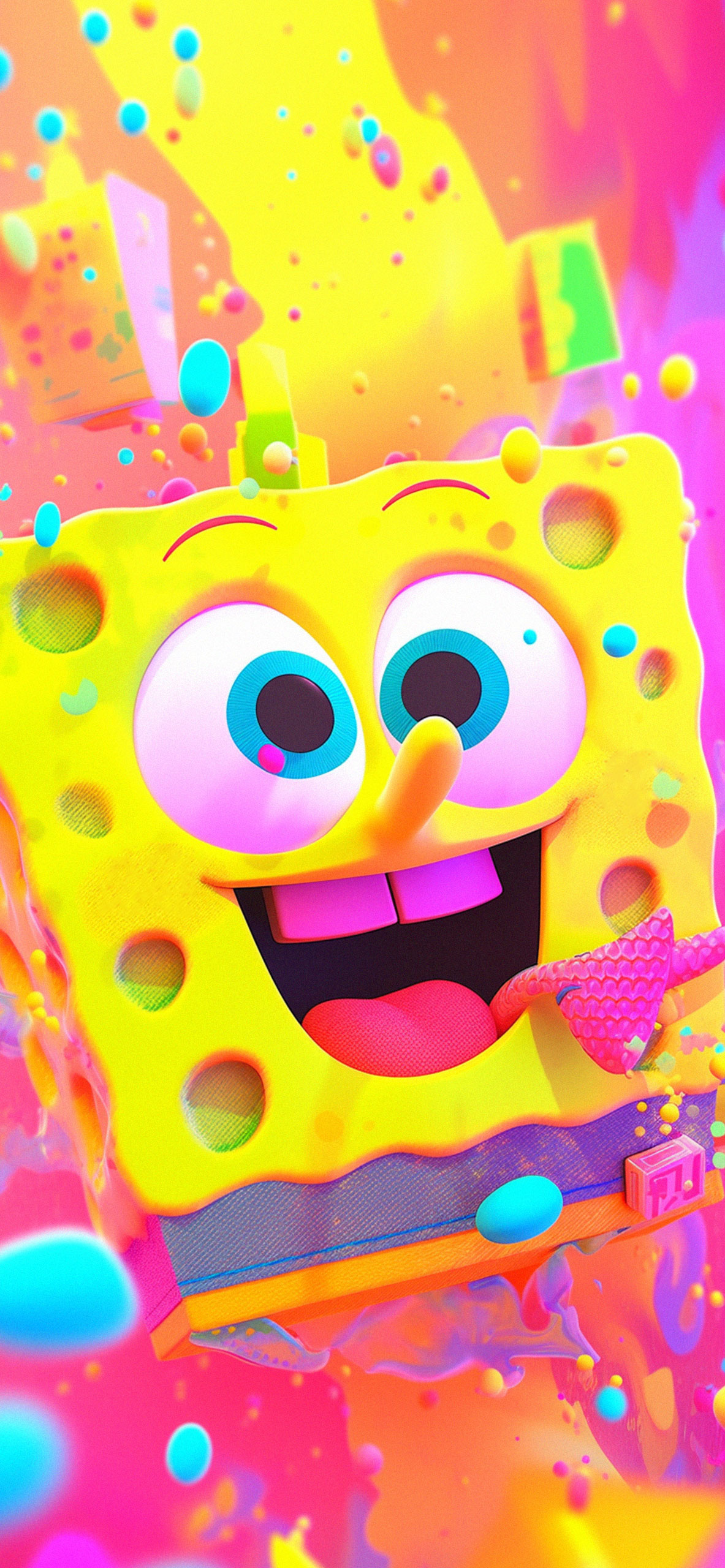 Happy spongebob colorful wallpaper Spongebob art wallpaper HD
