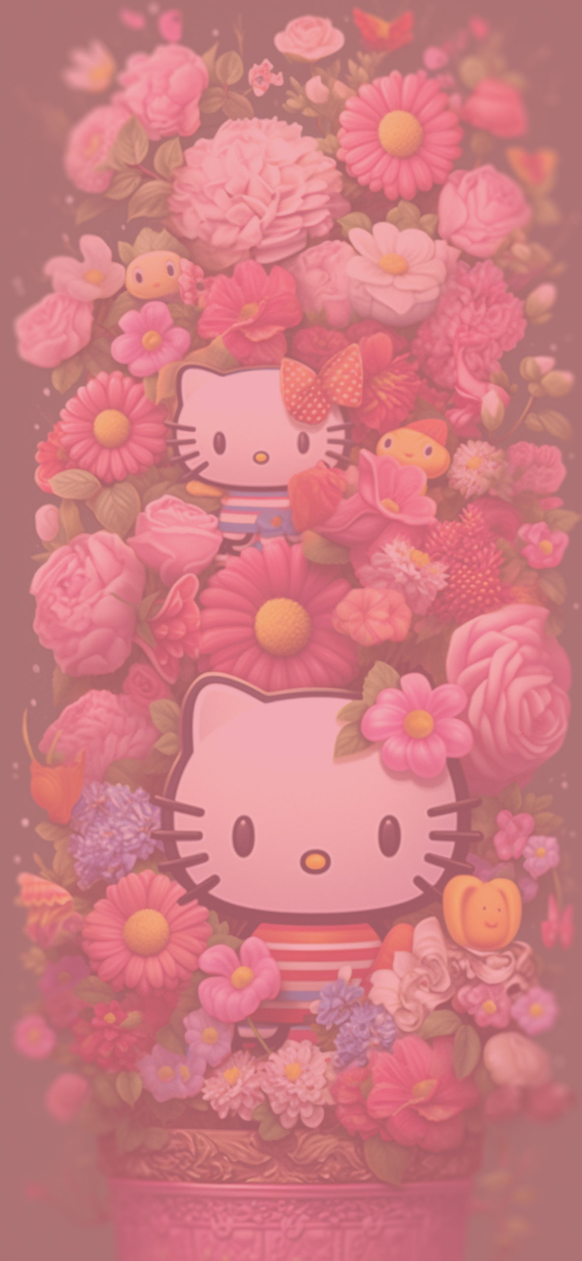 Hello Kitty in flowerpot art wallpaper Hello Kitty in flowerpo