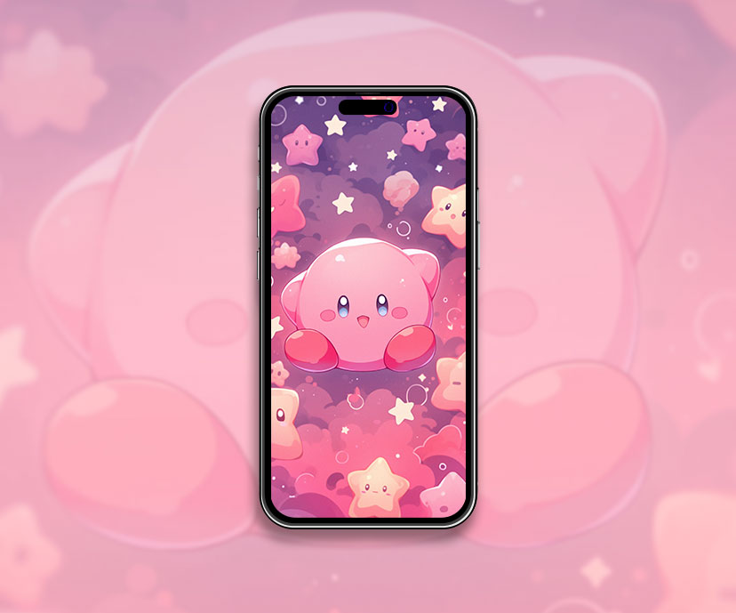 Kirby & Stars Pattern Wallpaper Kirby Wallpaper for iPhone