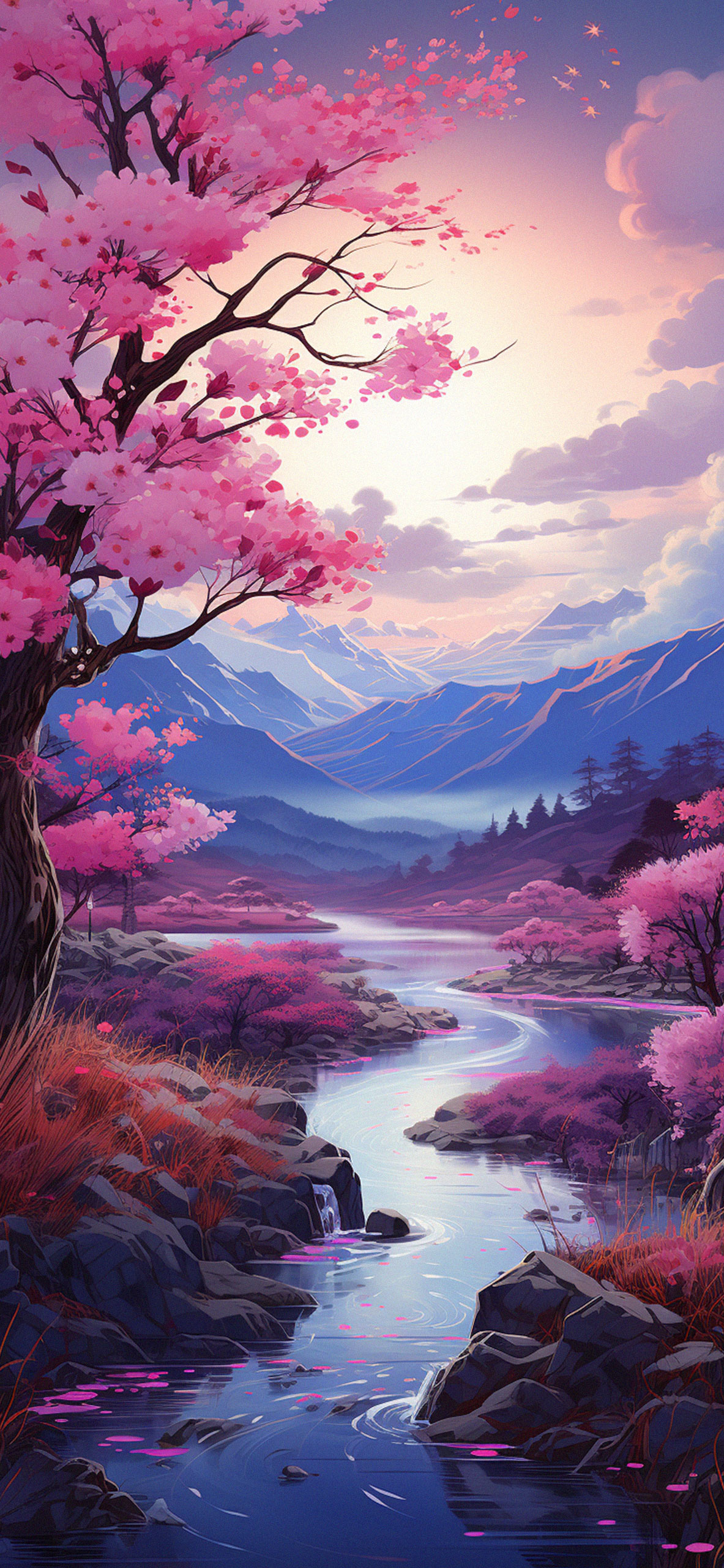 Landscape Mountains & River Anime Wallpaper Landscape Wallpape