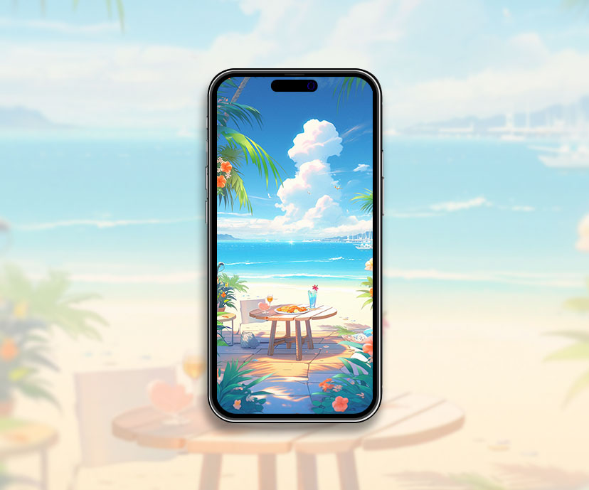 Déjeuner sur la plage d’été Fond d’écran Fond d’écran d’été pour iPhon
