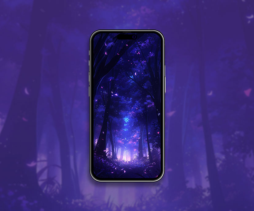 Fond d’écran magique de la forêt violet foncé Fond d’écran de la forêt magique pour