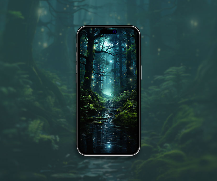 Fond d’écran d’art de la forêt magique de la nuit Fond d’écran de la forêt magique pour iP