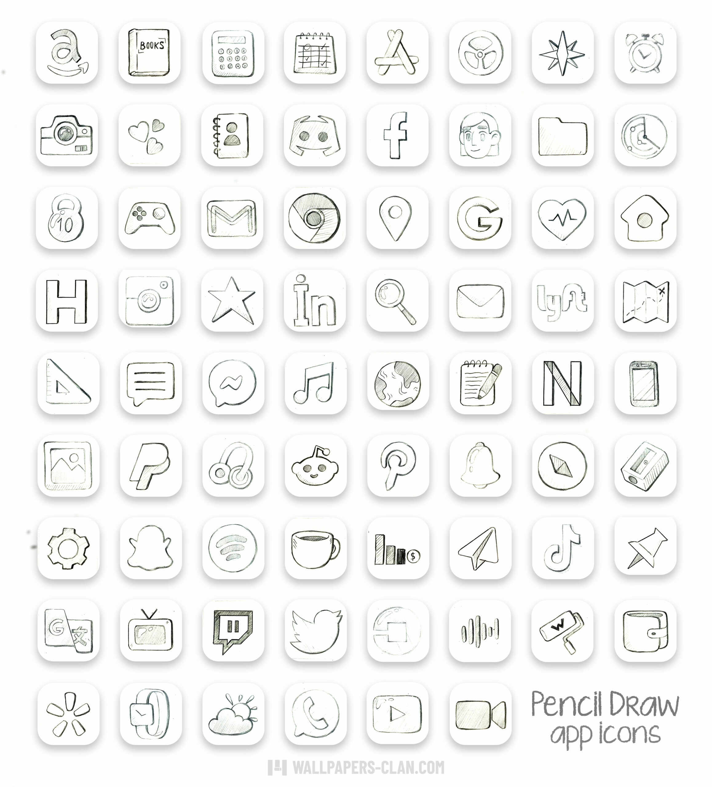 Pencil Draw App Icons iOS & Android Aesthetic App Icons for iP