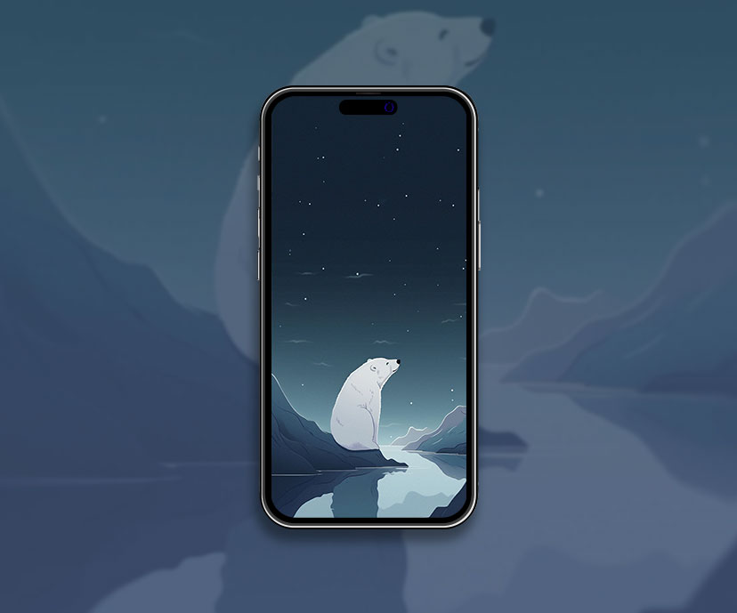 Polar Bear & Night Art Wallpaper Polar Bear Wallpaper for iPho