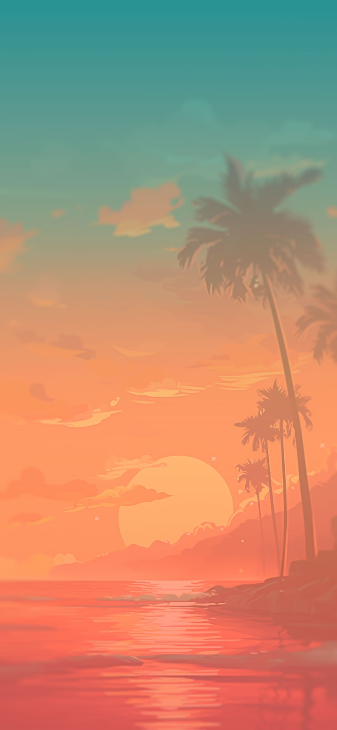 Red Sunset & Palm Trees Summer Wallpaper Summer Sunset Wallpap