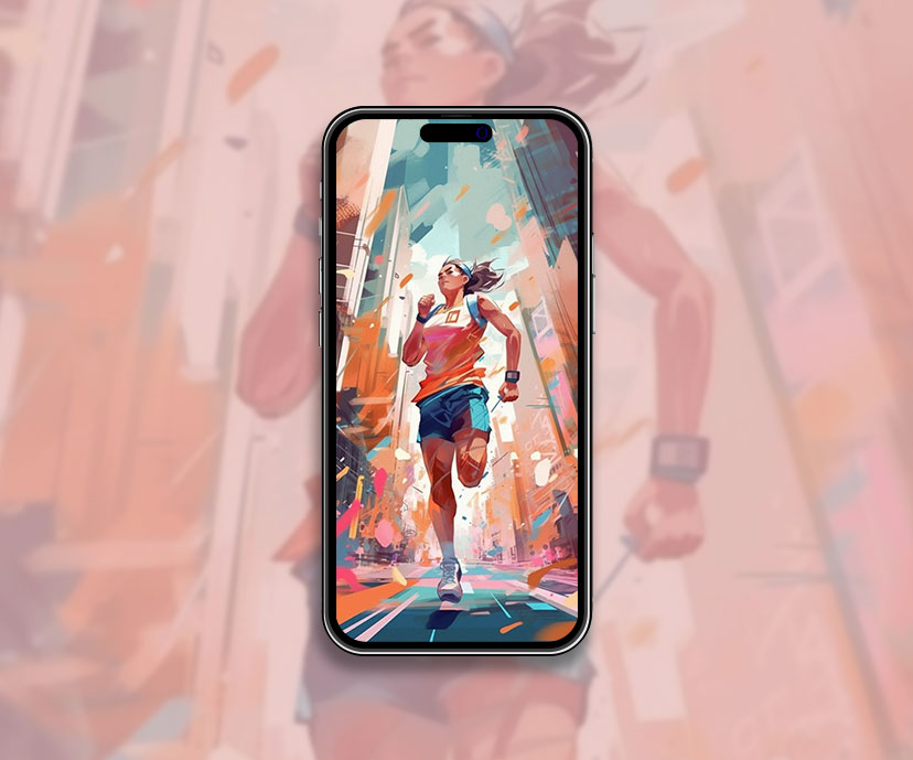 Running Girl Art Wallpaper Running Girl Wallpaper for iPhone