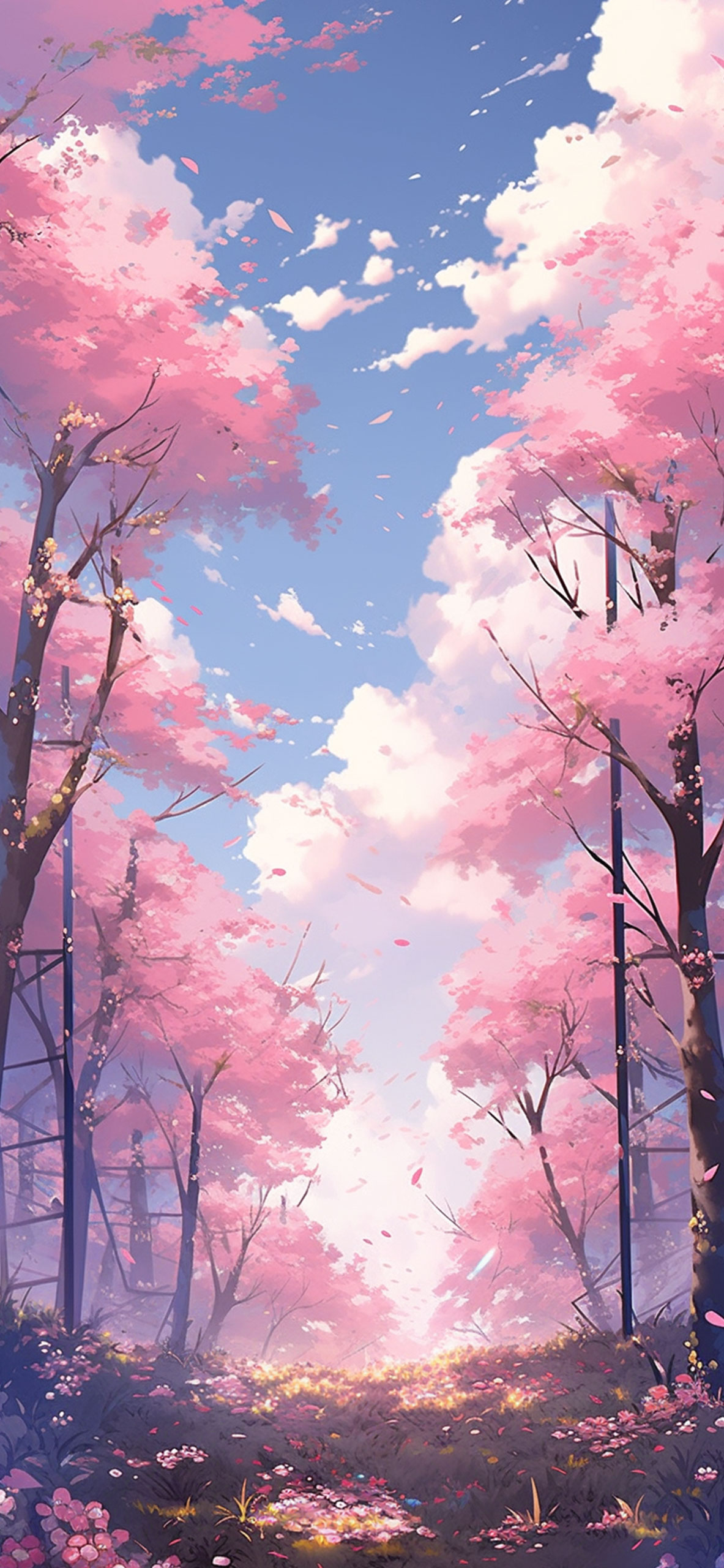 Sakura Forest Anime Wallpaper Sakura Wallpaper for iPhone