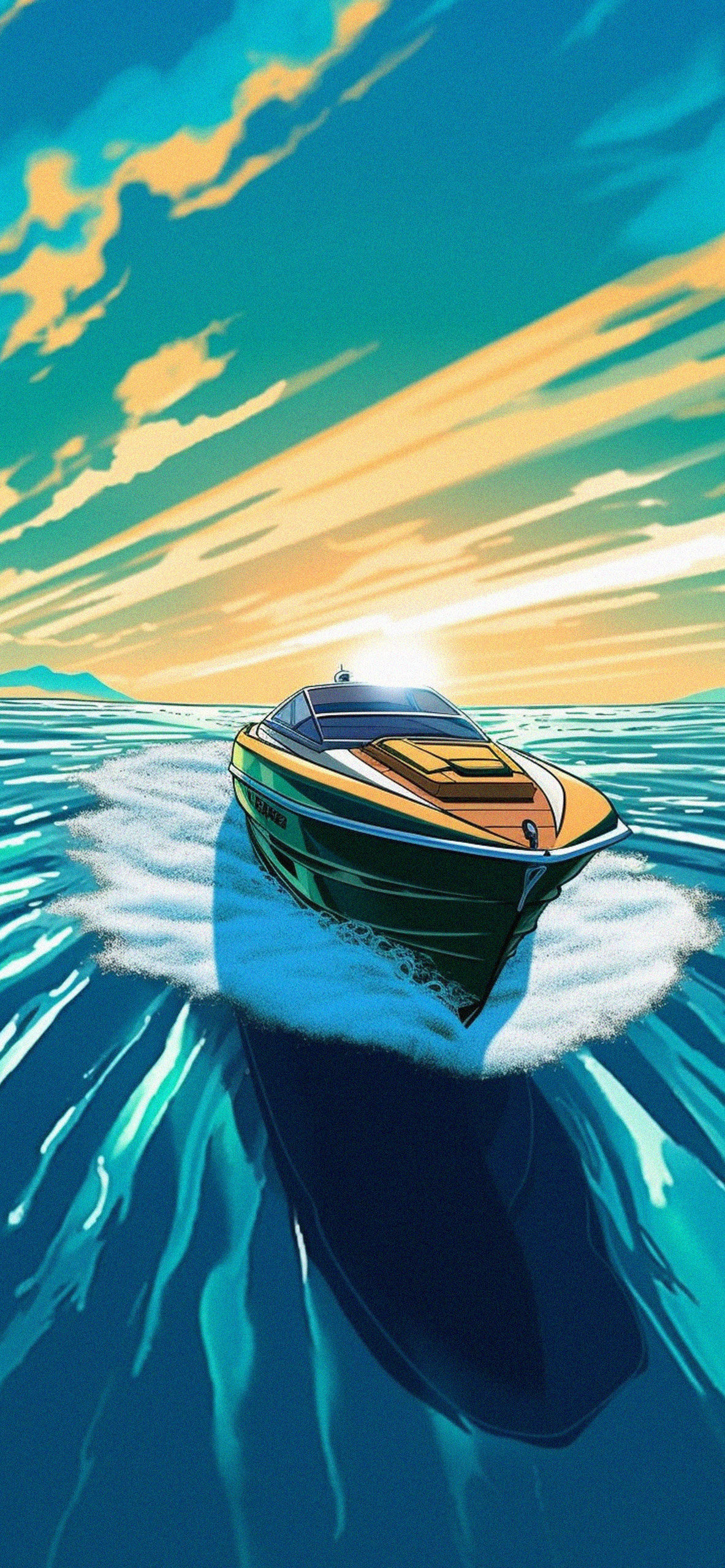 Boat in sea wallpaper ⛵ | Water art, Scenery wallpaper, Ocean wallpaper