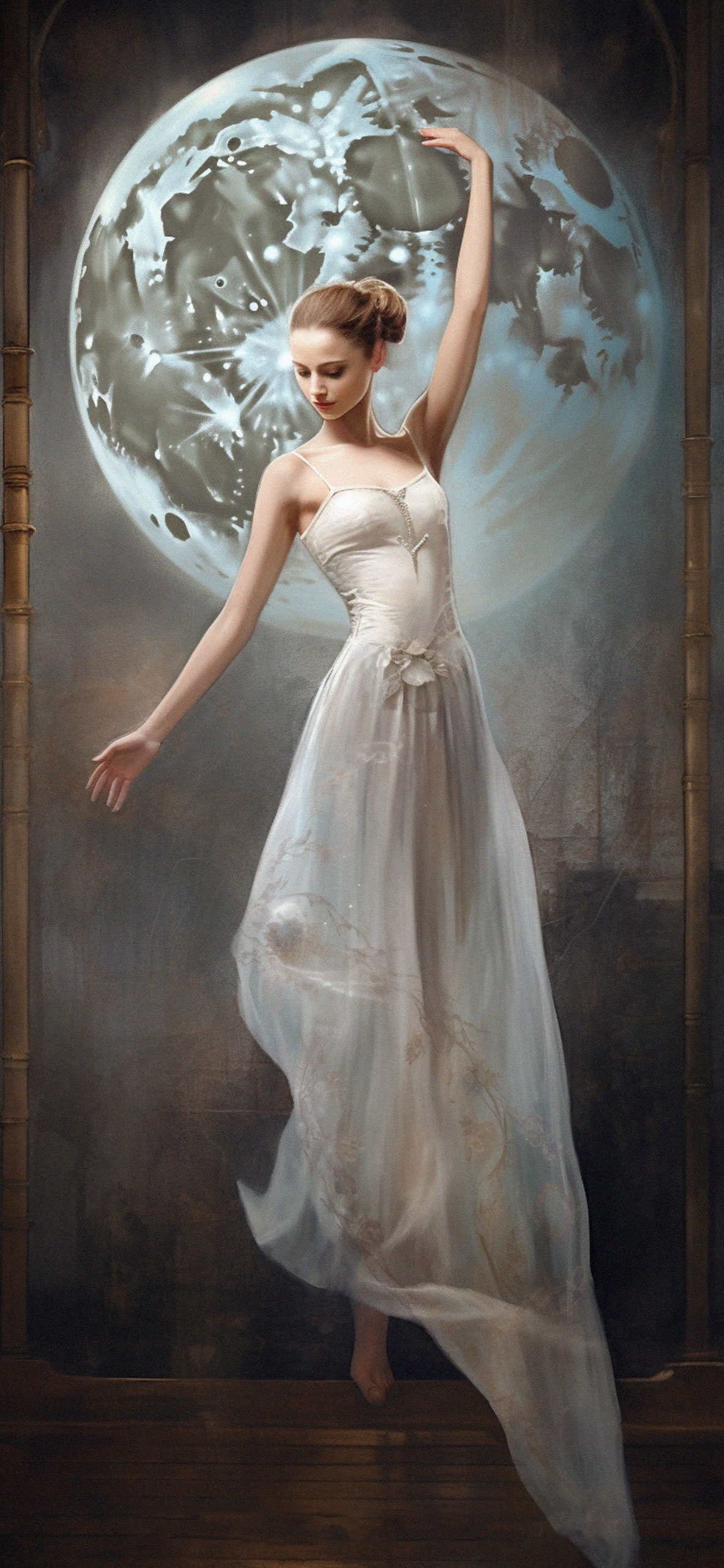The delicate portrayal of ballerina wallpaper The elegant ball