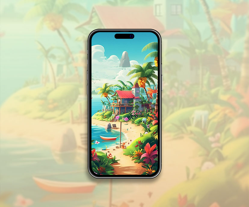 Fond d’écran d’art d’été plage tropicale Meilleur mur esthétique d’été