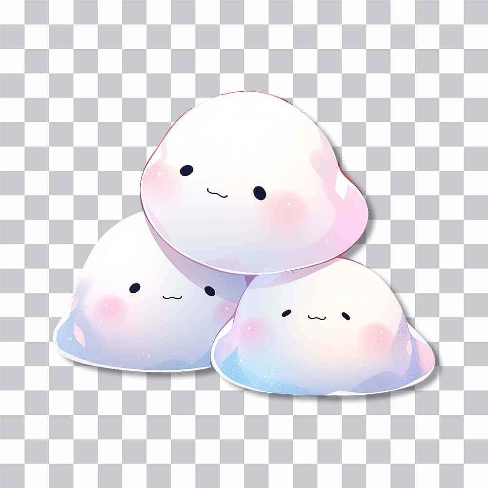 3 chibi marshmallows sticker cover