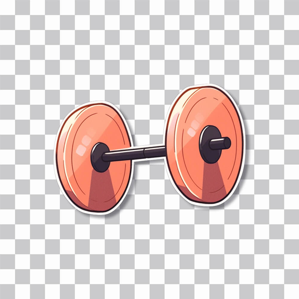 aesthetic barbell with 2 plates sticker cover