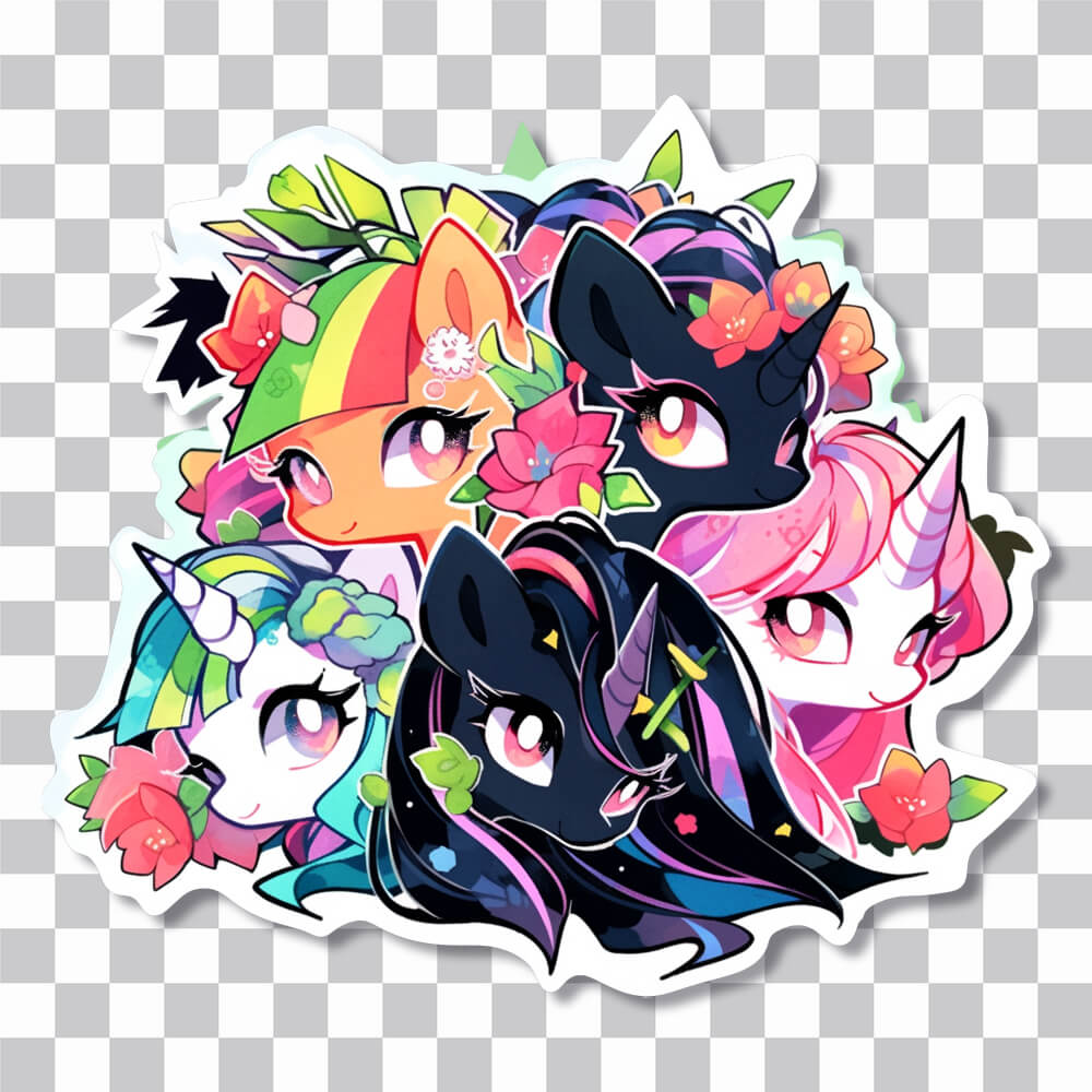 aesthetic bright cute unicorns sticker cover