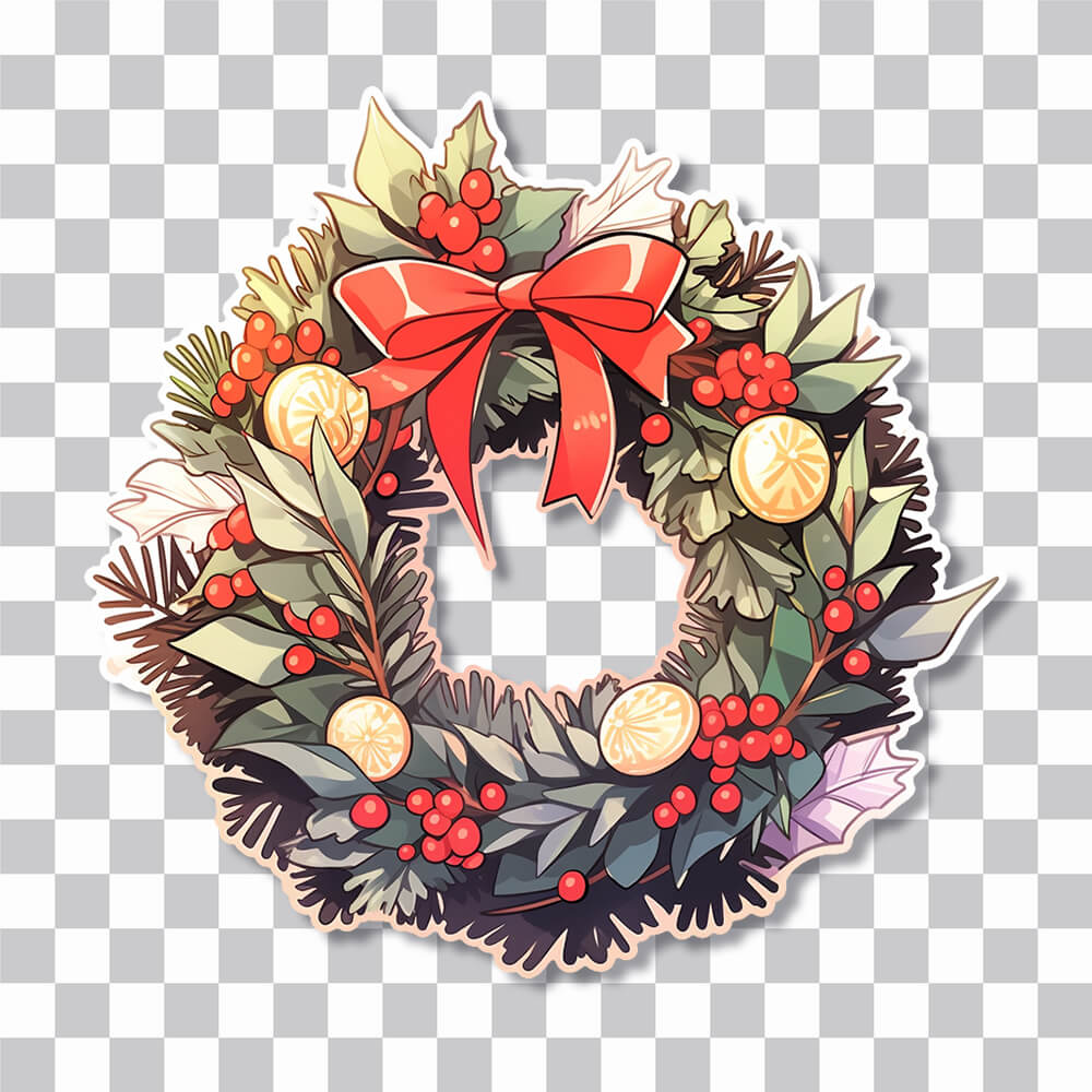 aesthetic christmas wreath sticker cover