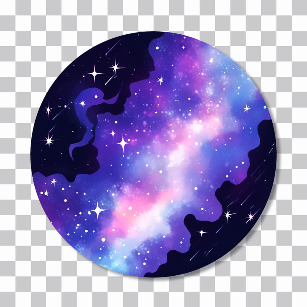 aesthetic milky way round sticker cover