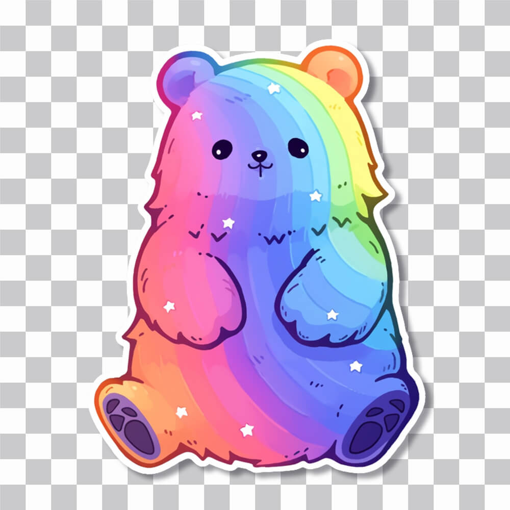 aesthetic rainbow bear sticker cover