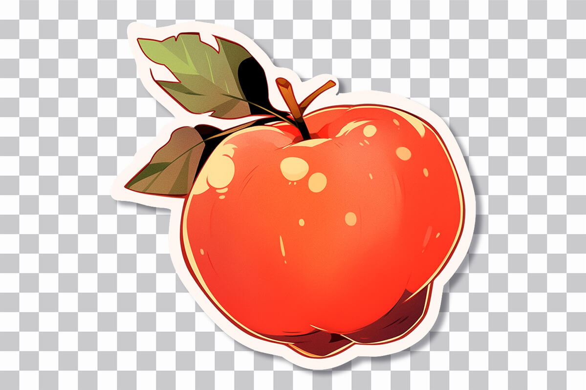 Red Apple - Apple - Sticker