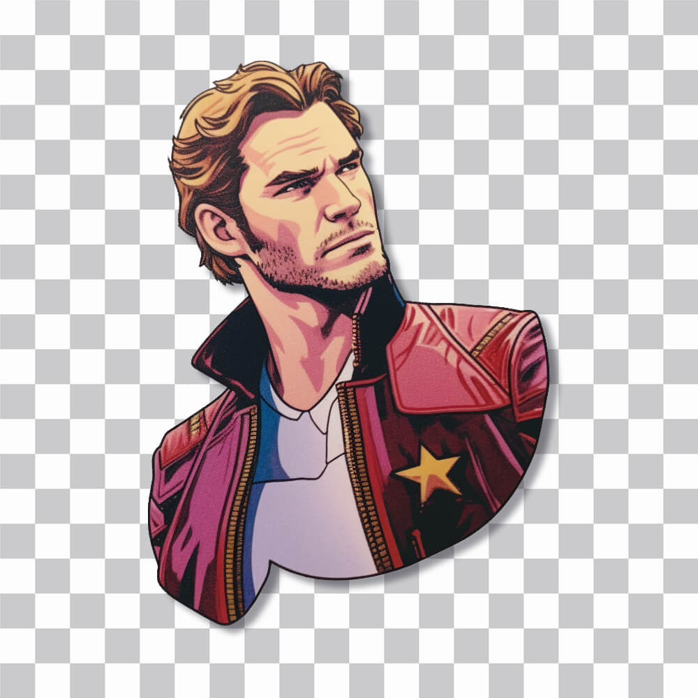 aesthetic side glance star lord marvel sticker cover