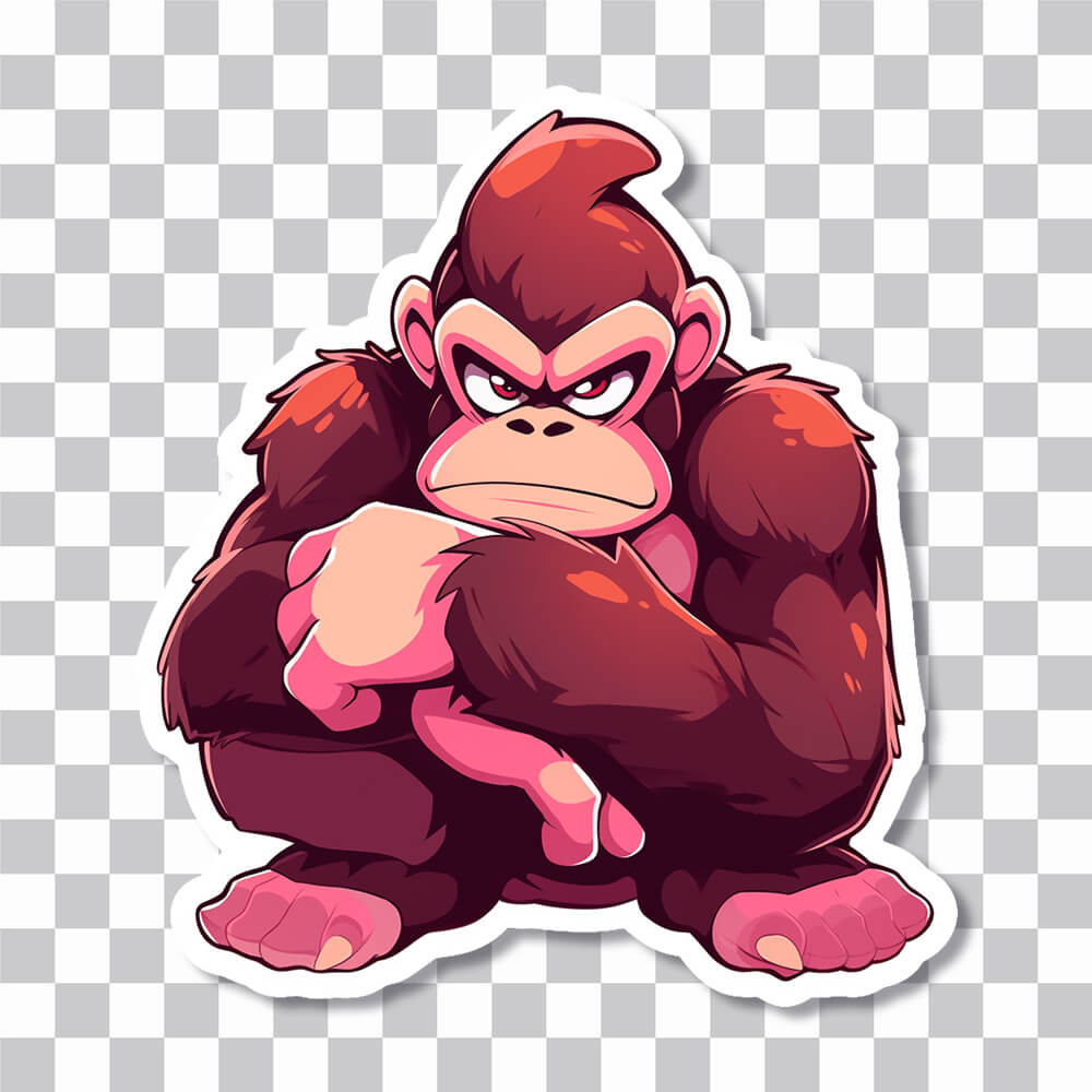 angry gorilla cartoon sticker cover