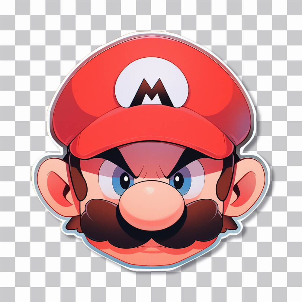 angry mario head aesthetic sticker cover